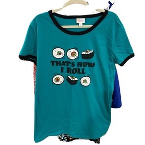 LulaRoe Simply Comfortable That’s How‎ I Roll T-Shirt Size 2XL